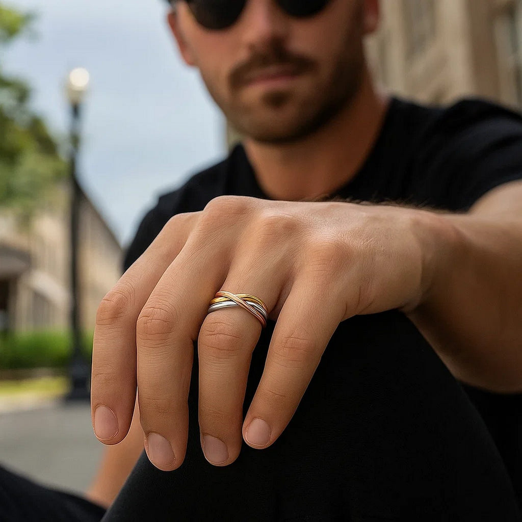 14k Tri Color Gold Twist Style Ring(2.50 mm)