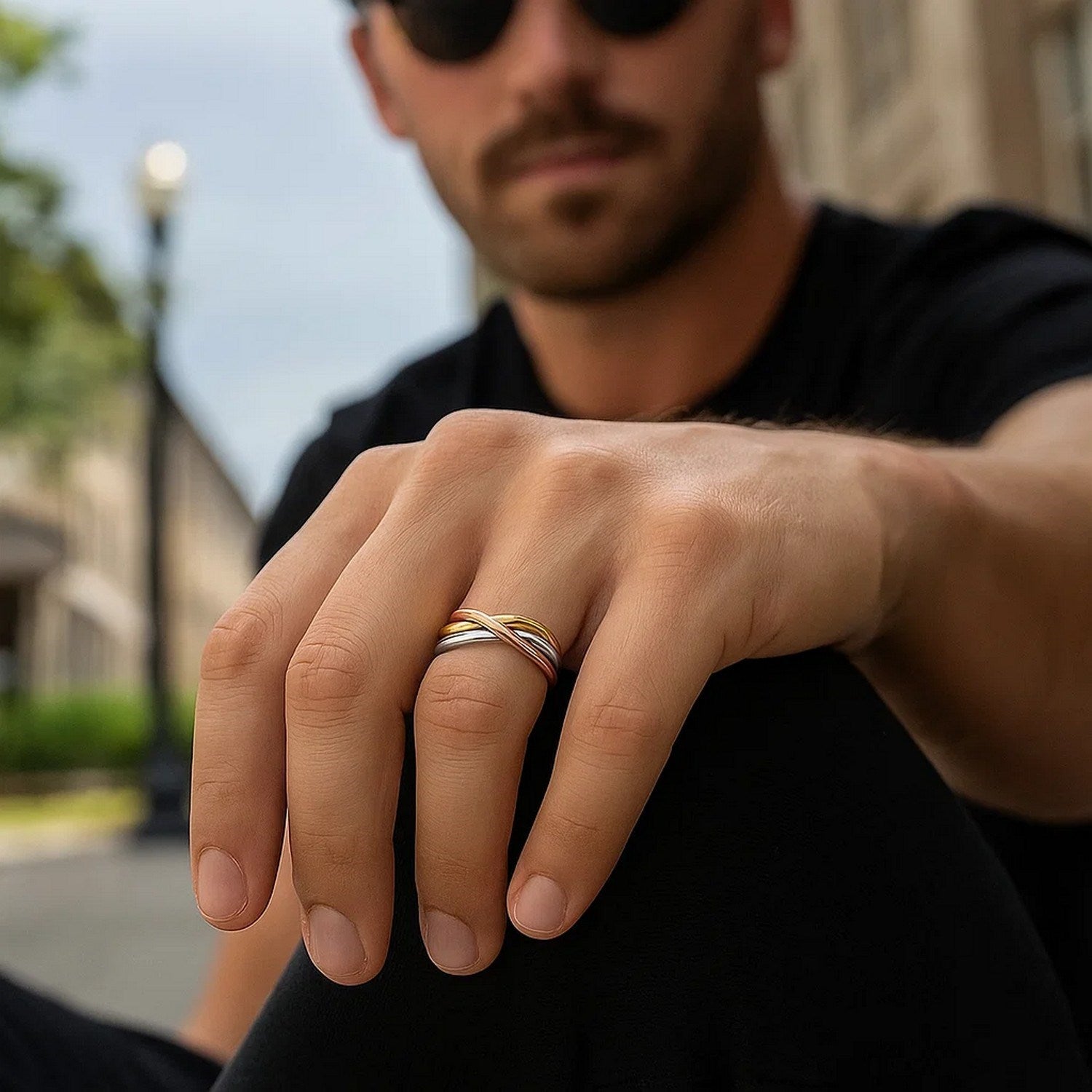 14k Tri Color Gold Twist Style Ring(2.50 mm)