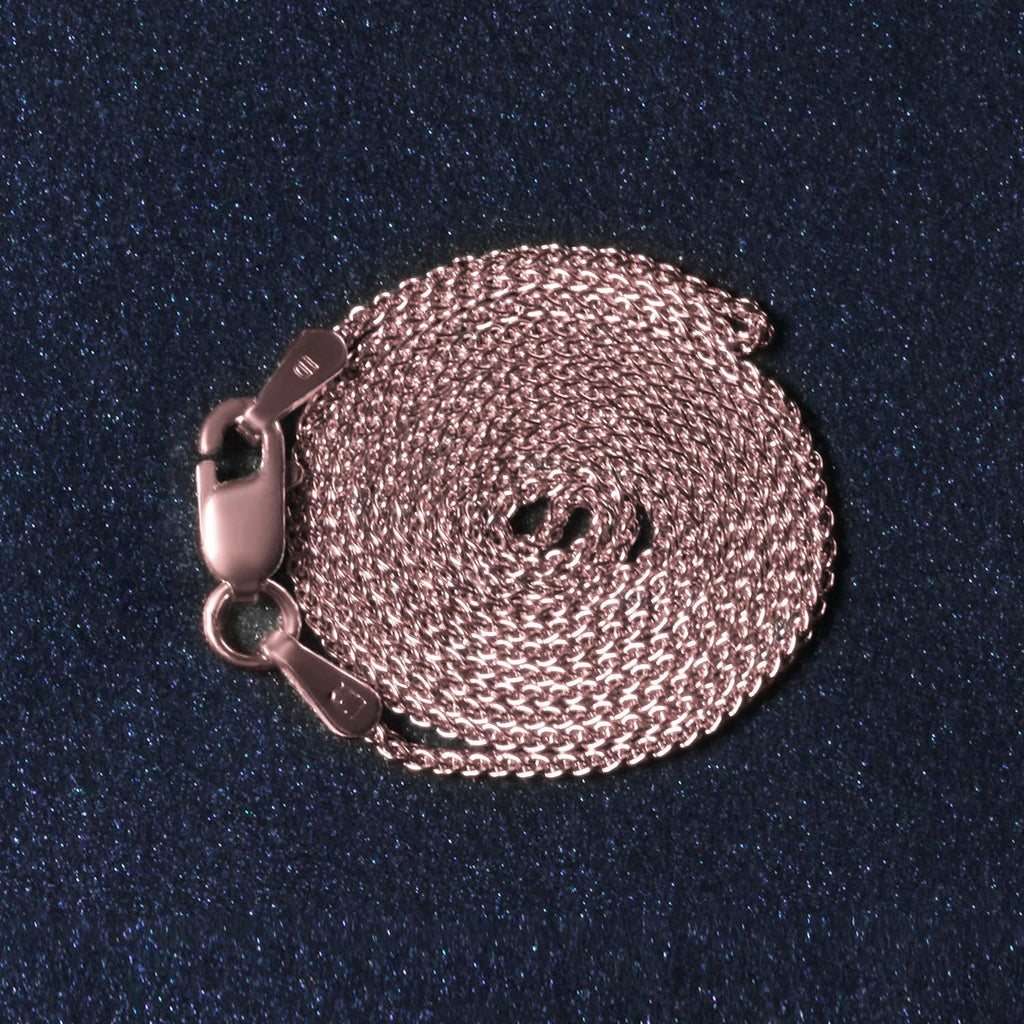 14k Rose Gold Round Wheat Chain (1.00 mm)