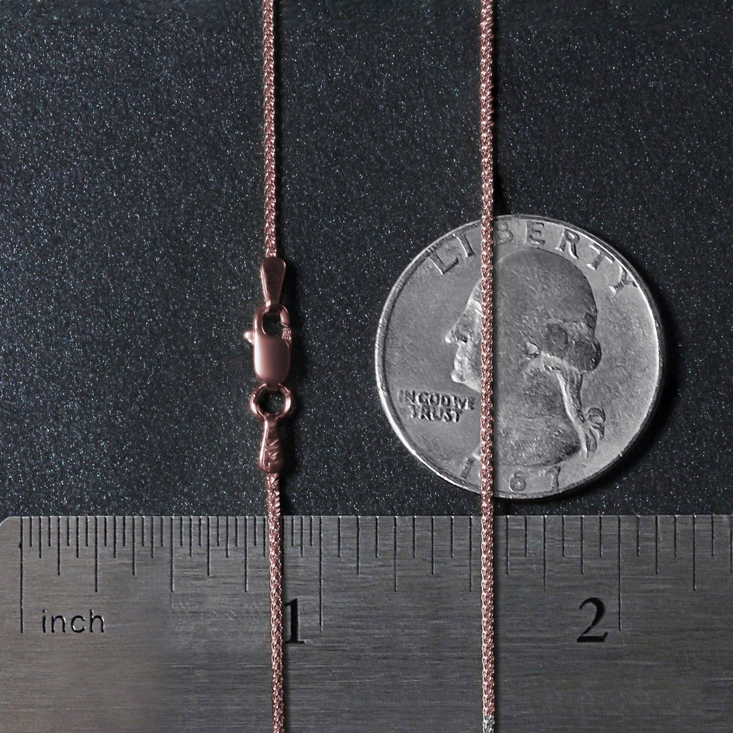 14k Rose Gold Round Wheat Chain (1.00 mm)