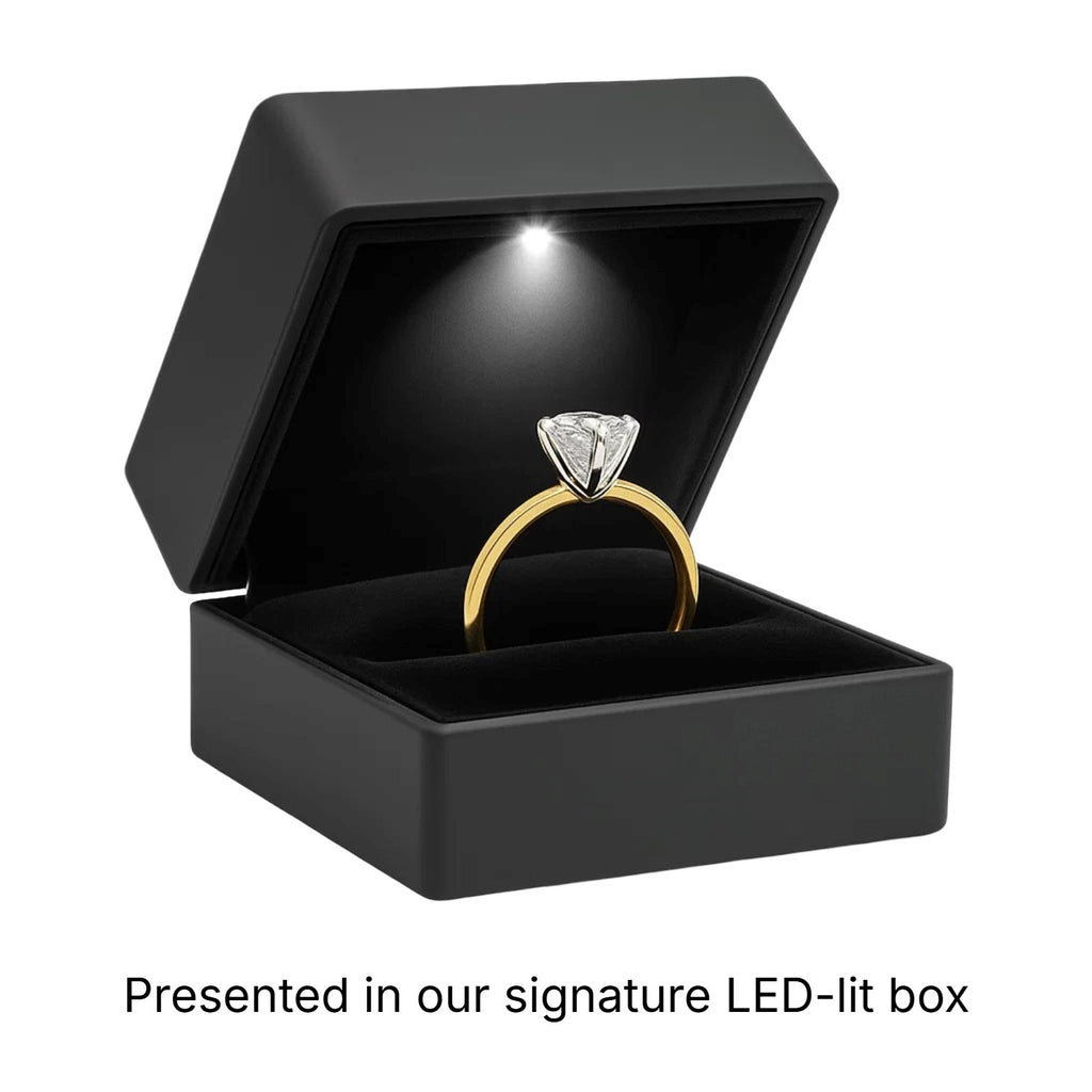 5 Carat Round Lab Grown IGI G/VS1 Diamond Solitaire Ring in 14K Yellow Gold