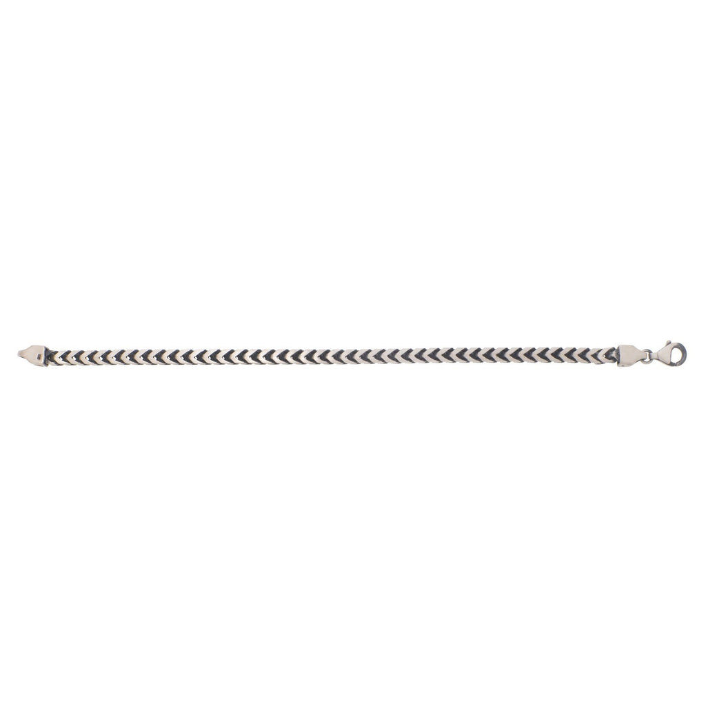 Sterling Silver Gunmetal Finish Franco Link Bracelet (4.60 mm)