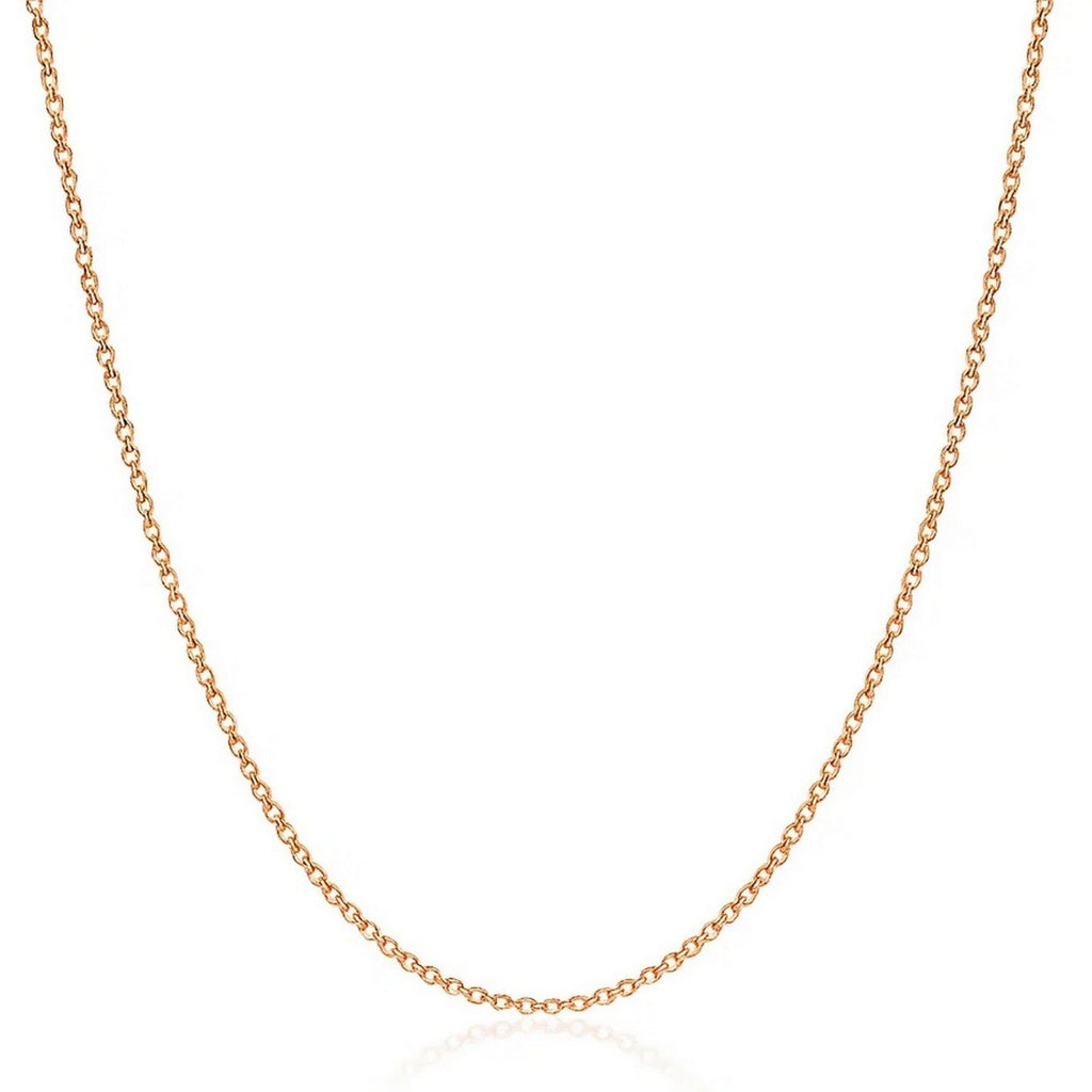 14k Rose Gold Diamond Cut Cable Link Chain (1.30 mm)