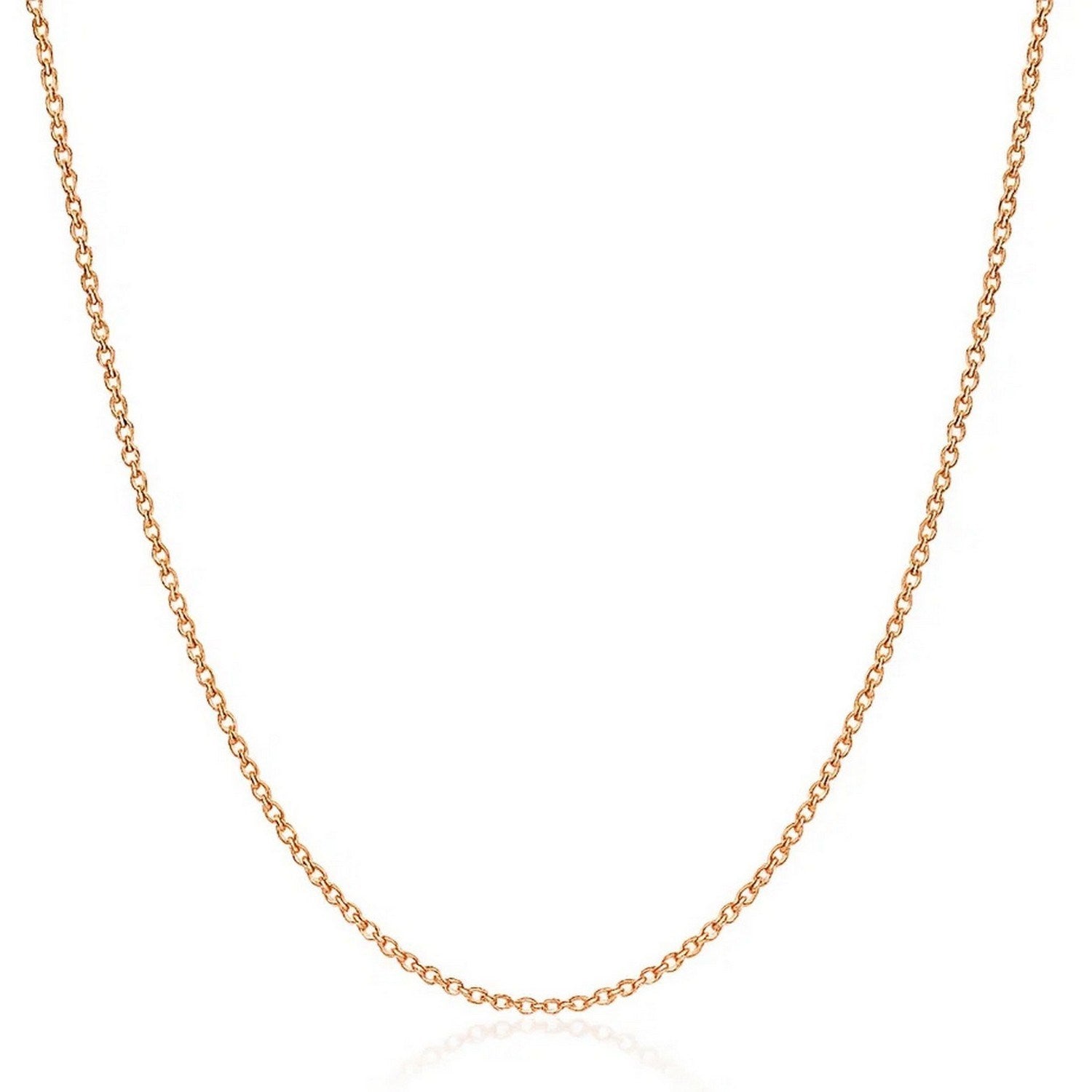 14k Rose Gold Diamond Cut Cable Link Chain (1.30 mm)
