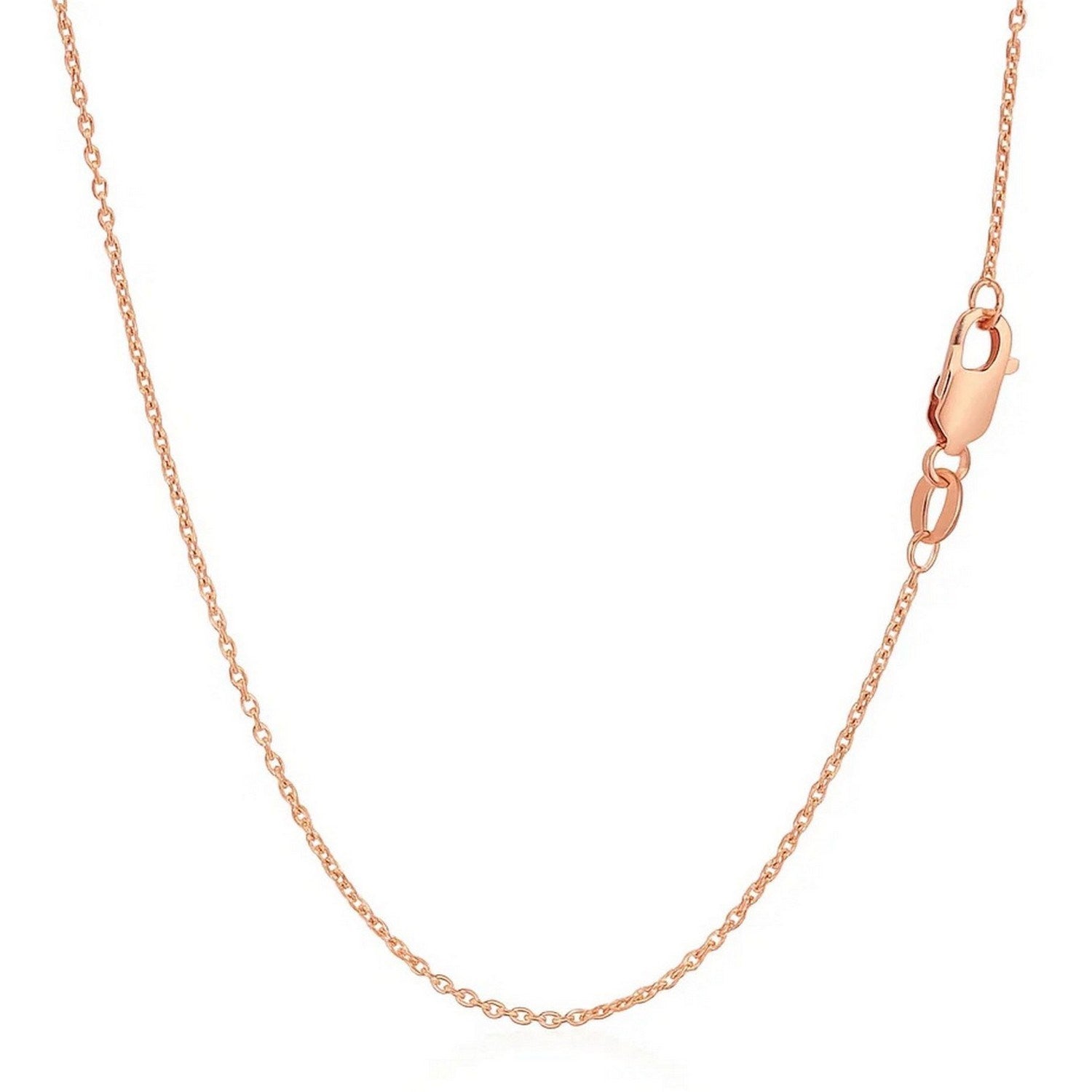 14k Rose Gold Diamond Cut Cable Link Chain (1.30 mm)