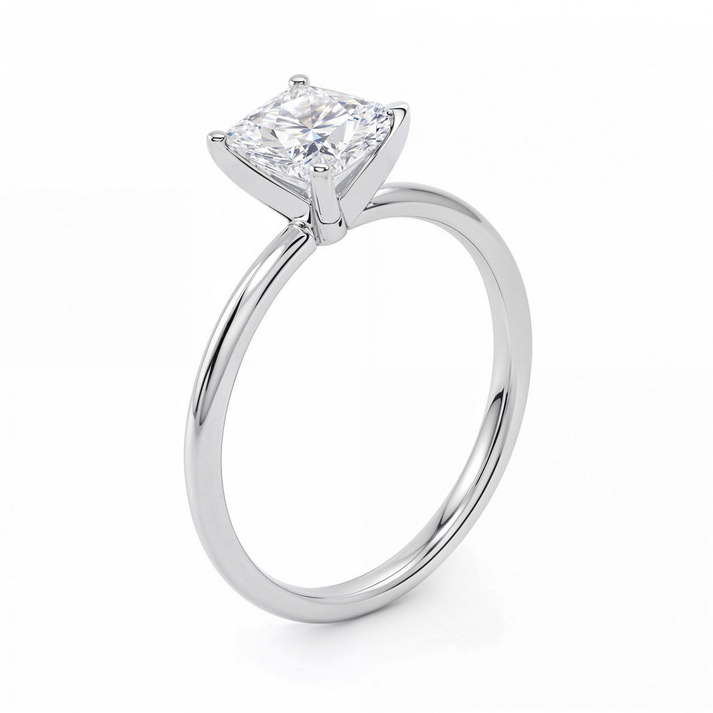 1.50Ct Princess Lab Grown IGI G/VS1 Diamond Ring in 14K White Gold