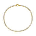14K Two Tone Gold Diamon Oro Tennis Bracelet (2.40 mm)