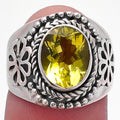 Natural Lemon Quartz Ring size-9 R-1541 SDR224628