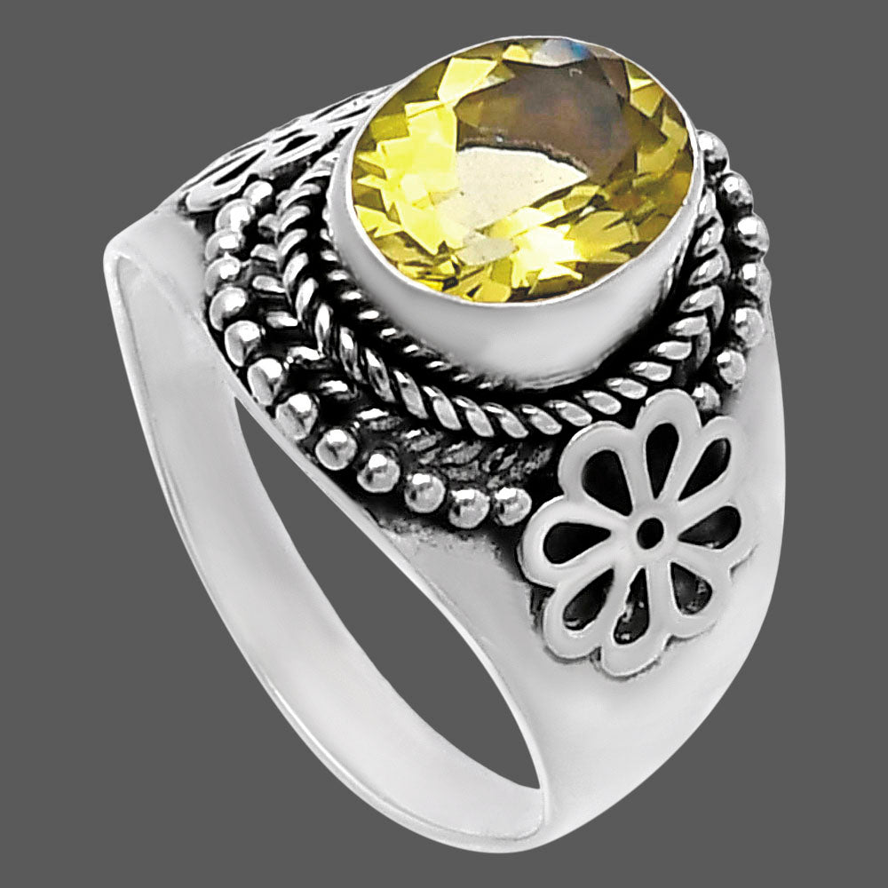 Natural Lemon Quartz Ring size-9 R-1541 SDR224628